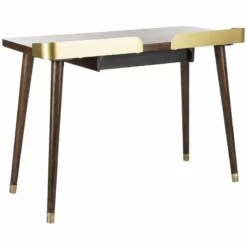 Safavieh Parker Writing Desk In Dark Walnut And Gold -CYMAX Sales 1906153 14 L