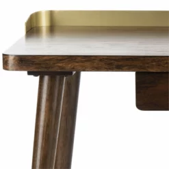 Safavieh Parker Writing Desk In Dark Walnut And Gold -CYMAX Sales 1906153 15 L