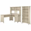 Bush Furniture Salinas 60W L Shaped Desk With Hutch And Bookcase In Cape Cod Gray -CYMAX Sales 1912840 L