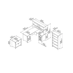 Salinas L Shaped Desk With Hutch And Storage In White/Shiplap - Engineered Wood -CYMAX Sales 1912847 5 L