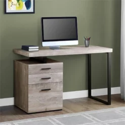 Computer Desk Home Office Laptop Storage Drawers 48"L Work Metal Beige -CYMAX Sales 1916755 1 L 1