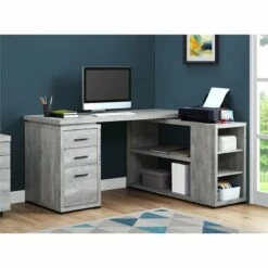 Computer Desk Home Office Corner L Shape Work Laptop Laminate Beige 34 Computer Desk Home Office Corner L Shape Work Laptop Laminate Beige -CYMAX Sales 1916763 1 L