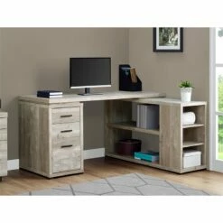 Computer Desk Home Office Corner L Shape Work Laptop Laminate Beige 31 Computer Desk Home Office Corner L Shape Work Laptop Laminate Beige -CYMAX Sales 1916764 1 L