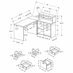 Computer Desk Home Office Corner L Shape Work Laptop Laminate Black -CYMAX Sales 1916765 2 L 1