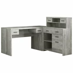 Computer Desk Home Office Corner L Shape Work Laptop Laminate Black