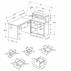 Computer Desk Home Office Corner L Shape Work Laptop Laminate Black -CYMAX Sales 1916767 2 L 1