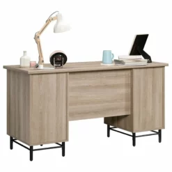Sauder Anda Norr Executive Desk In Sky Oak And White -CYMAX Sales 1922416 13 L