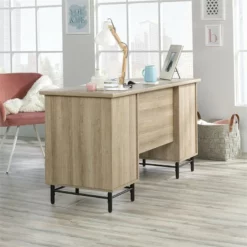Sauder Anda Norr Executive Desk In Sky Oak And White -CYMAX Sales 1922416 15 L