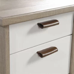 Sauder Anda Norr Executive Desk In Sky Oak And White -CYMAX Sales 1922416 17 L