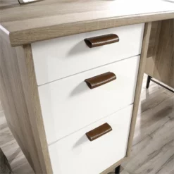 Sauder Anda Norr Executive Desk In Sky Oak And White -CYMAX Sales 1922416 20 L