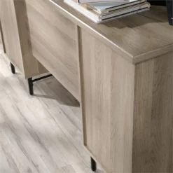 Sauder Anda Norr Executive Desk In Sky Oak And White -CYMAX Sales 1922416 21 L