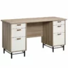 Sauder Anda Norr Executive Desk In Sky Oak And White -CYMAX Sales 1922416 L