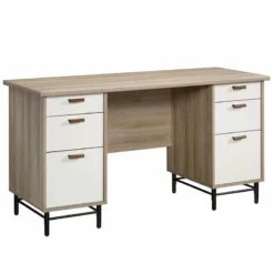 Sauder Anda Norr Executive Desk In Sky Oak And White