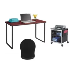 Safco Workstation With 1 Scoot Printer Stand And Swivel Ball Chair Set -CYMAX Sales 1923438 5 L