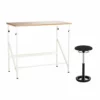 Safco Elevate 48" Standing Desk With Drafting Chair In Cream And Black