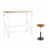 Safco Elevate 48" Standing Desk With Drafting Chair In Cream And Orange