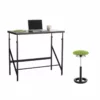 Safco Elevate 48" Standing Desk With Drafting Chair In Walnut And Green
