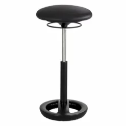 Safco Elevate 48" Standing Desk With Vinyl Drafting Chair In Walnut And Black -CYMAX Sales 1923779 2 L