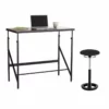 Safco Elevate 48" Standing Desk With Drafting Chair In Walnut And Black