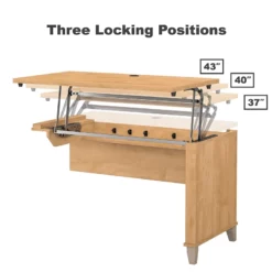 Bush Furniture Somerset 72W Sit Stand L Desk With Hutch In Maple Cross -CYMAX Sales 1924961 2 L