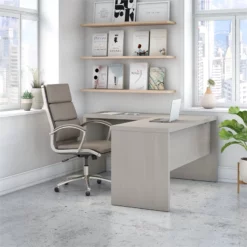 Office By Kathy Ireland Echo L Shaped Desk In Gray Sand - Engineered Wood 8 Office By Kathy Ireland Echo L Shaped Desk In Gray Sand - Engineered Wood -CYMAX Sales 1924981 1 L