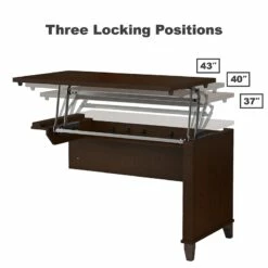 Bush Furniture Somerset 72W 3 Position Sit To Stand L Desk In Hansen Cherry -CYMAX Sales 1925042 2 L