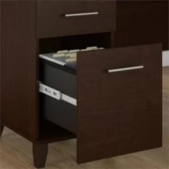 Somerset 72W Desk With Hutch And Bookcase In Fresh Walnut - Engineered Wood -CYMAX Sales 1925055 3 L 1