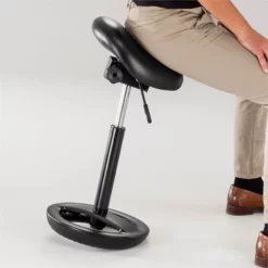 Safco Twixt Saddle Seat Stool Extended Height 3006BV Black Vinyl -CYMAX Sales 1925108 3 L