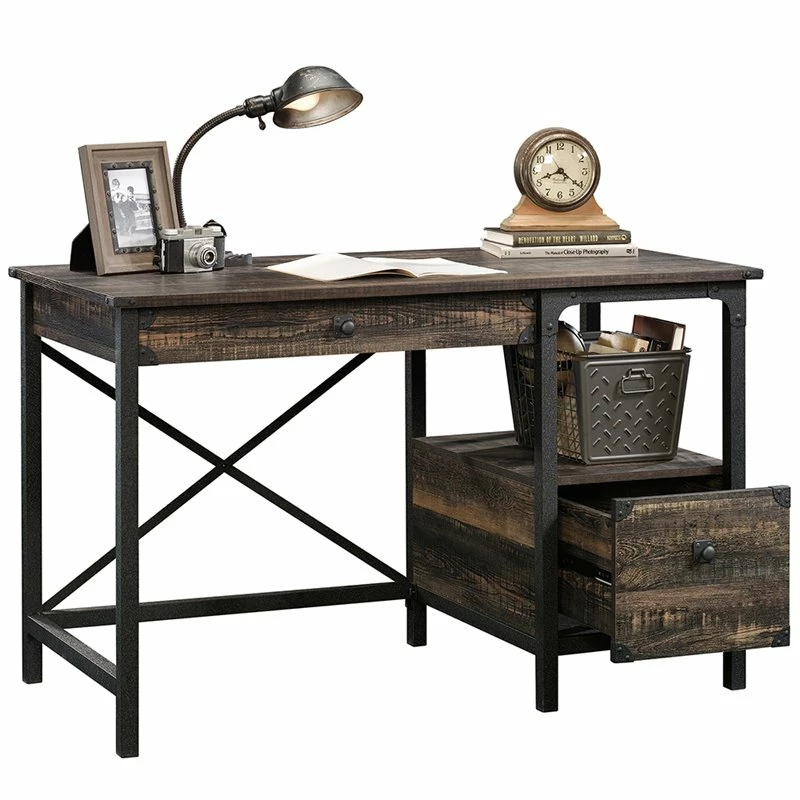 Sauder Steel River Writing Desk In Carbon Oak And Black 6 Sauder Steel River Writing Desk In Carbon Oak And Black - Image 4