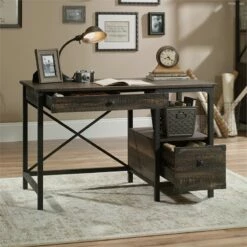 Sauder Steel River Writing Desk In Carbon Oak And Black 22 Sauder Steel River Writing Desk In Carbon Oak And Black -CYMAX Sales 1927296 13 L