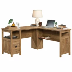 Sauder Cannery Bridge Engineered Wood L Shaped Desk In Sindoori Mango/Natural -CYMAX Sales 1927308 11 L