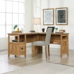 Sauder Cannery Bridge Engineered Wood L Shaped Desk In Sindoori Mango/Natural -CYMAX Sales 1927308 13 L