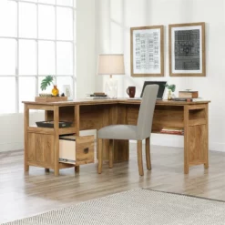 Sauder Cannery Bridge Engineered Wood L Shaped Desk In Sindoori Mango/Natural -CYMAX Sales 1927308 14 L