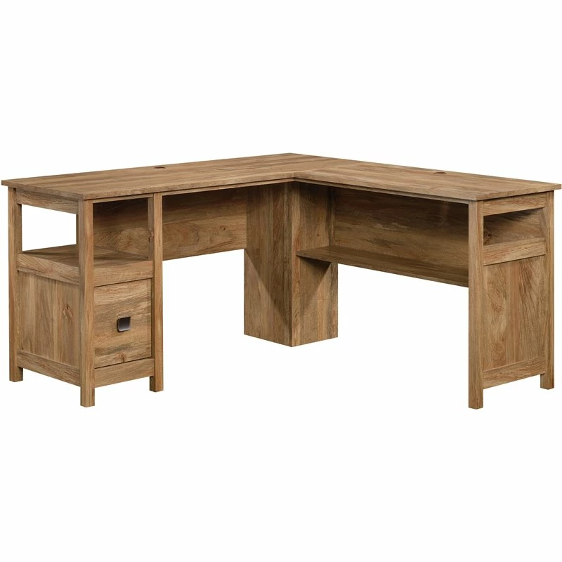 Sauder Cannery Bridge Engineered Wood L Shaped Desk In Sindoori Mango/Natural 3 Sauder Cannery Bridge Engineered Wood L Shaped Desk In Sindoori Mango/Natural