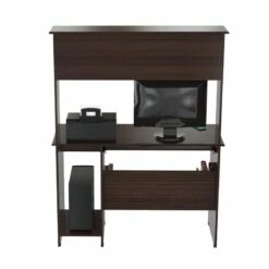 Inval America Espresso Computer Desk With Hutch -CYMAX Sales 1939817 6 L