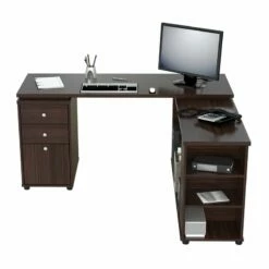 Inval America L-Shaped Computer Desk In Espresso -CYMAX Sales 1939844 2 L
