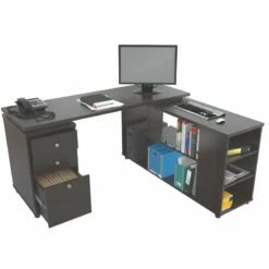Inval America L-Shaped Computer Desk In Espresso -CYMAX Sales 1939844 3 L