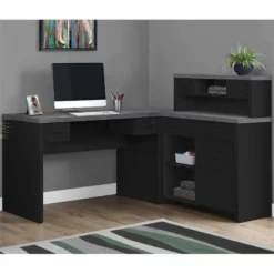 Computer Desk Home Office Corner L Shape Work Laptop Laminate Brown -CYMAX Sales 1940017 1 L