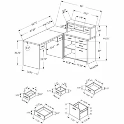 Computer Desk Home Office Corner L Shape Work Laptop Laminate Brown -CYMAX Sales 1940017 3 L