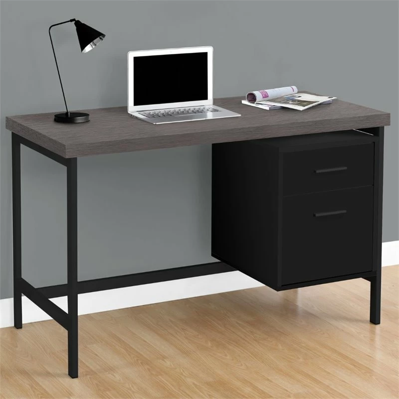 Computer Desk Home Office Laptop Storage Drawers 48"L Work Metal Black 4 Computer Desk Home Office Laptop Storage Drawers 48"L Work Metal Black - Image 2