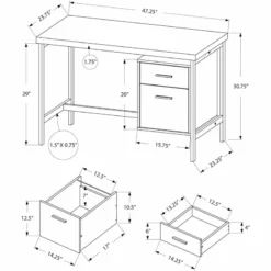 Computer Desk Home Office Laptop Storage Drawers 48"L Work Metal Black 10 Computer Desk Home Office Laptop Storage Drawers 48"L Work Metal Black -CYMAX Sales 1940023 3 L
