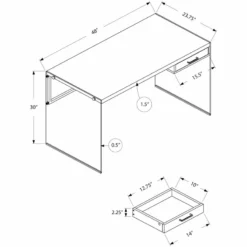 Computer Desk Home Office Laptop 48"L Work Tempered Glass Glossy White -CYMAX Sales 1940030 3 L