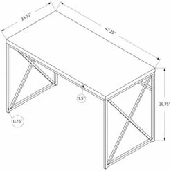 Computer Desk Home Office Laptop Work Metal Laminate Brown Gold -CYMAX Sales 1940037 3 L