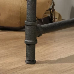 Sauder Iron City Engineered Wood/Metal Writing Desk In Checked Oak/Black -CYMAX Sales 1940047 20 L