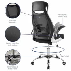 Modway Expedite Ergonomic Adjustable Swivel Mesh Fabric Office Chair In Black -CYMAX Sales 1944942 6 L