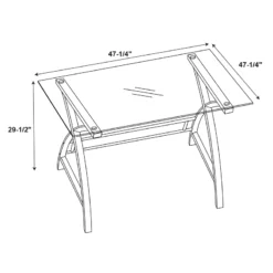 Linon Jared Metal And Glass Desk And Chair Set In Black -CYMAX Sales 1950099 10 L