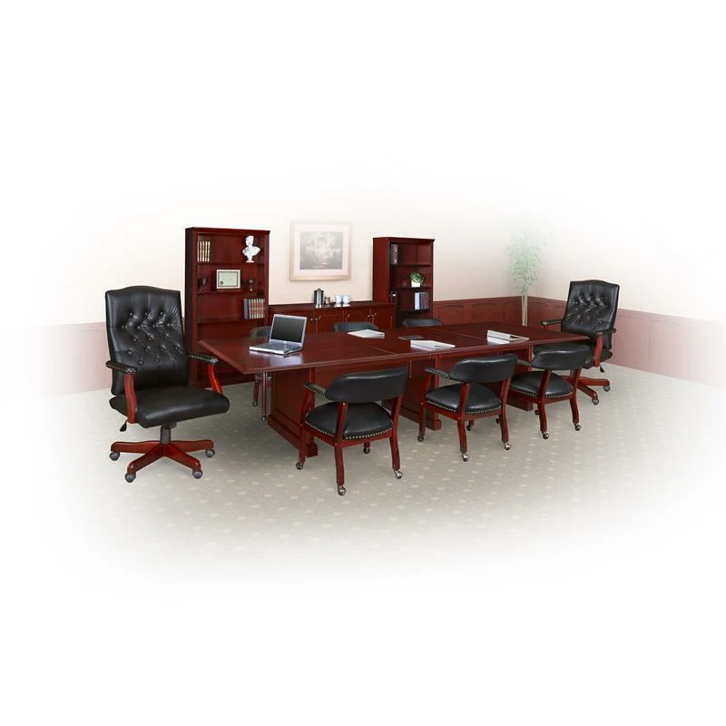 Prestige 144" Modular Conference Table With Power Data Grommet- Mahogany 4 Prestige 144" Modular Conference Table With Power Data Grommet- Mahogany - Image 2