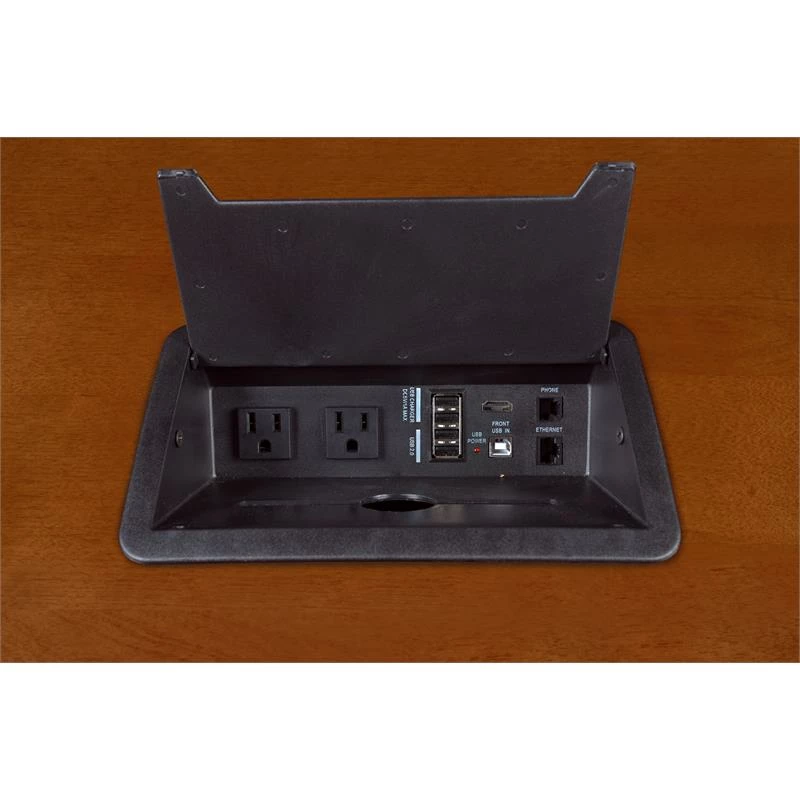 Prestige 240" Modular Conference Table With 3 Power Data Grommets- Cherry 4 Prestige 240" Modular Conference Table With 3 Power Data Grommets- Cherry - Image 2