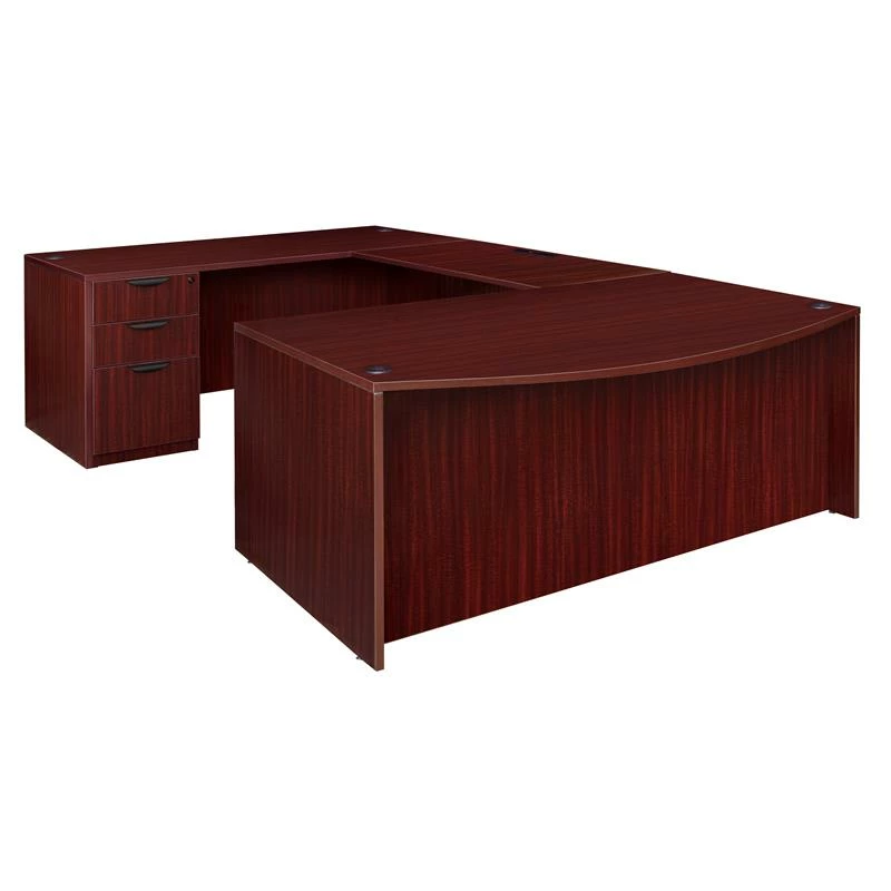 Legacy 71" Bow Front Double Full Pedestal U-Desk- Mahogany 3 Legacy 71" Bow Front Double Full Pedestal U-Desk- Mahogany
