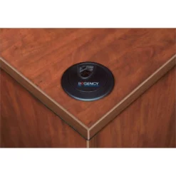 Legacy Single Pedestal Reception Desk- Cherry -CYMAX Sales 1956664 2 L